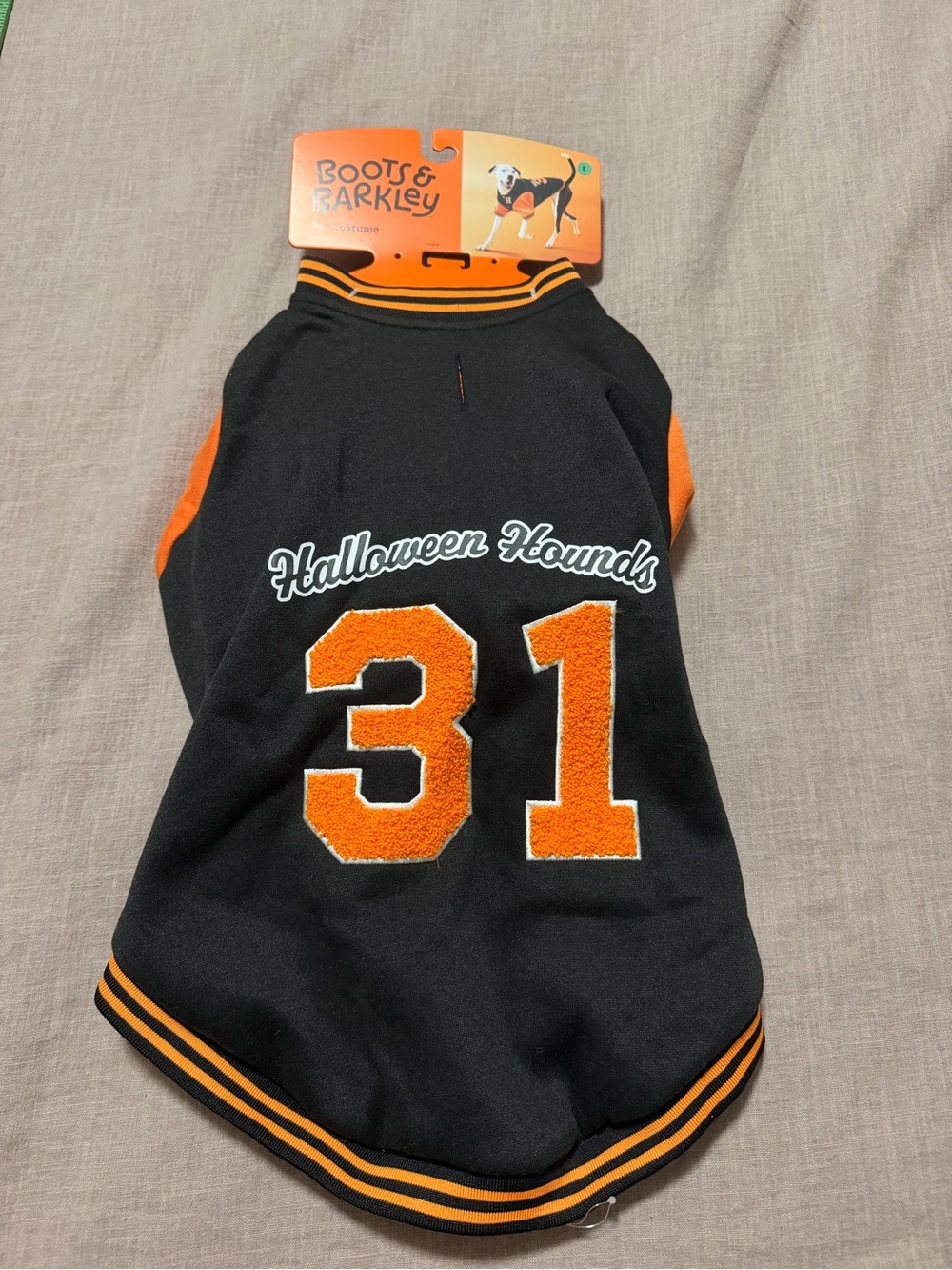 Boots & Barkley Halloween Hounds Pet Letterman Jacket Large Dogs 80lbs Costume